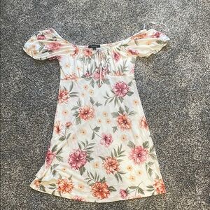 Floral Off-Shoulder Kids Dress